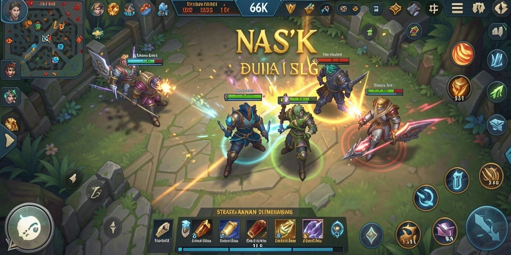 Tampilan gameplay menegangkan di 66K dengan strategi SLG.