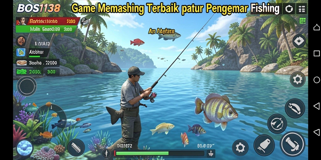 Screenshot gameplay <strong>BOS138</strong> menunjukkan pengalaman memancing yang seru dan menegangkan.