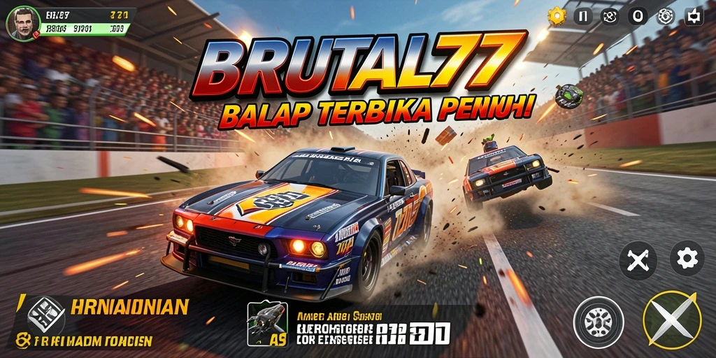 Tampilan aksi mendebarkan di lintasan balap BRUTAL77.