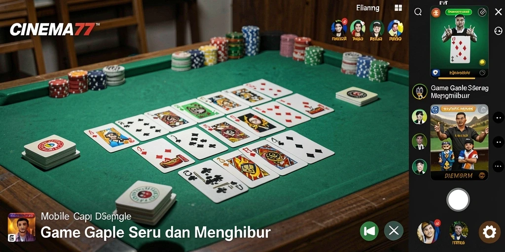 Gambaran gameplay CINEMA77 yang seru dan interaktif saat bermain Gaple.