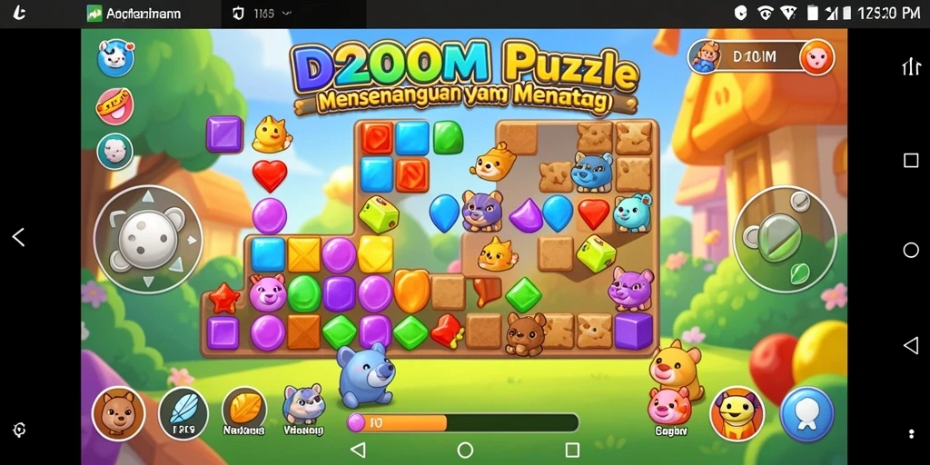 Tampilan gameplay D200M dengan teka-teki yang menarik.