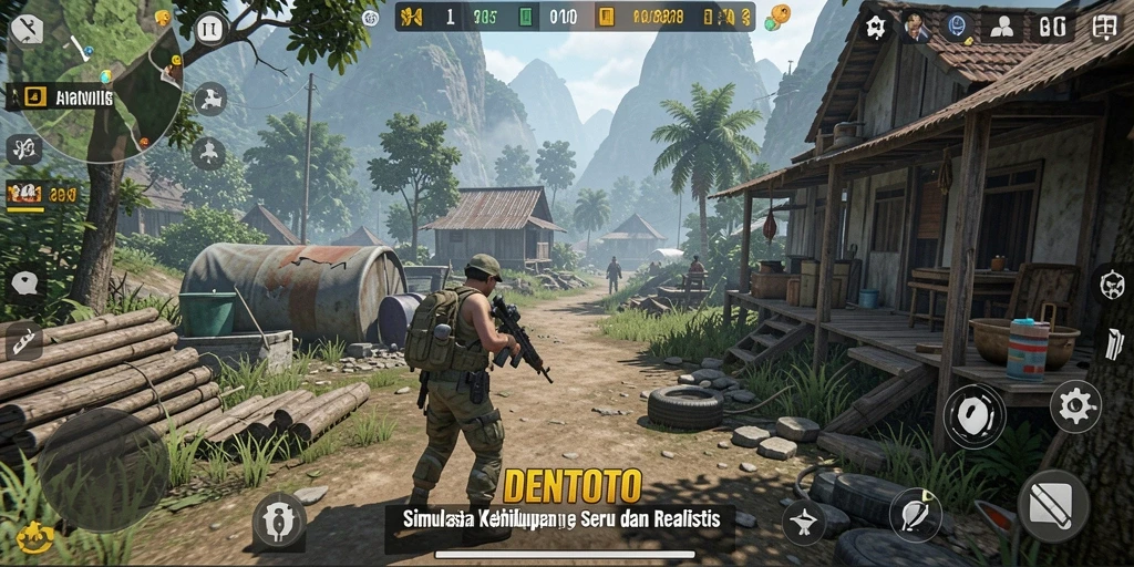 Tampilan utama gameplay DENTOTO dengan grafis yang memukau.