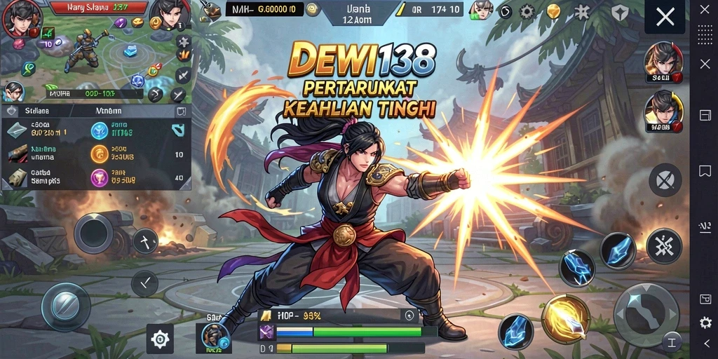 Screenshot gameplay DEWI138 menampilkan pertarungan yang intens dan seru.