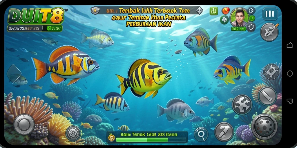 Tampilan menarik gameplay Tembak Ikan di DUIT8.