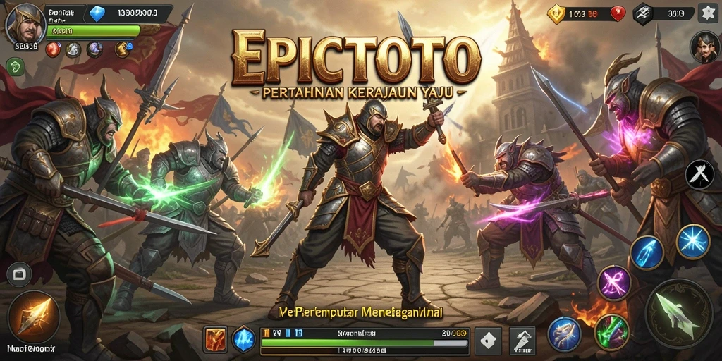 Screenshot EPICTOTO menampilkan aksi seru di Tower Defense.