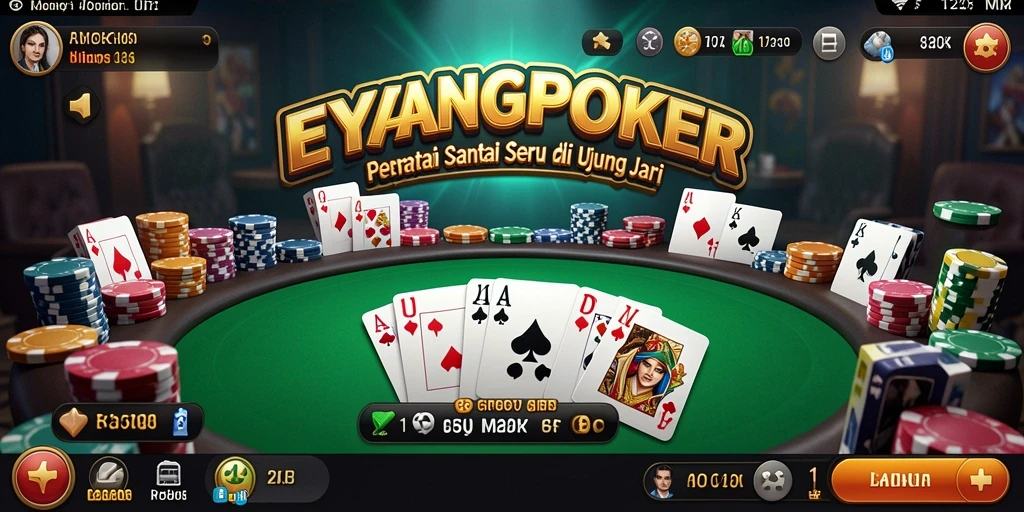 Tampilan gameplay seru dan interaktif pada EYANGPOKER.