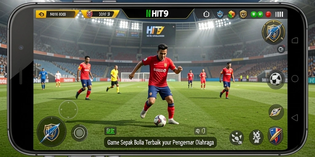 Skrinsut <strong>HIT9</strong> menampilkan aksi pertandingan sepak bola yang seru dan mendebarkan.
