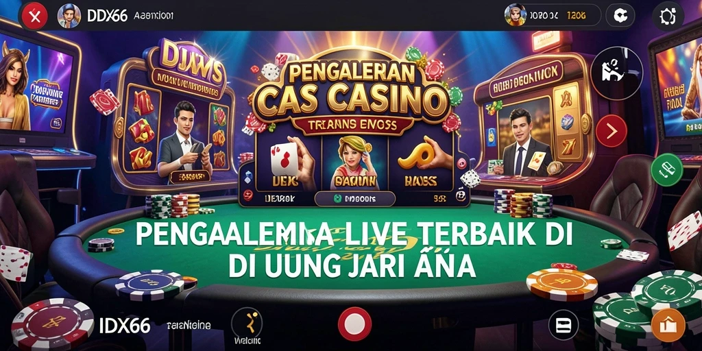 Tampilan seru gameplay Live Casino dengan dealer langsung.