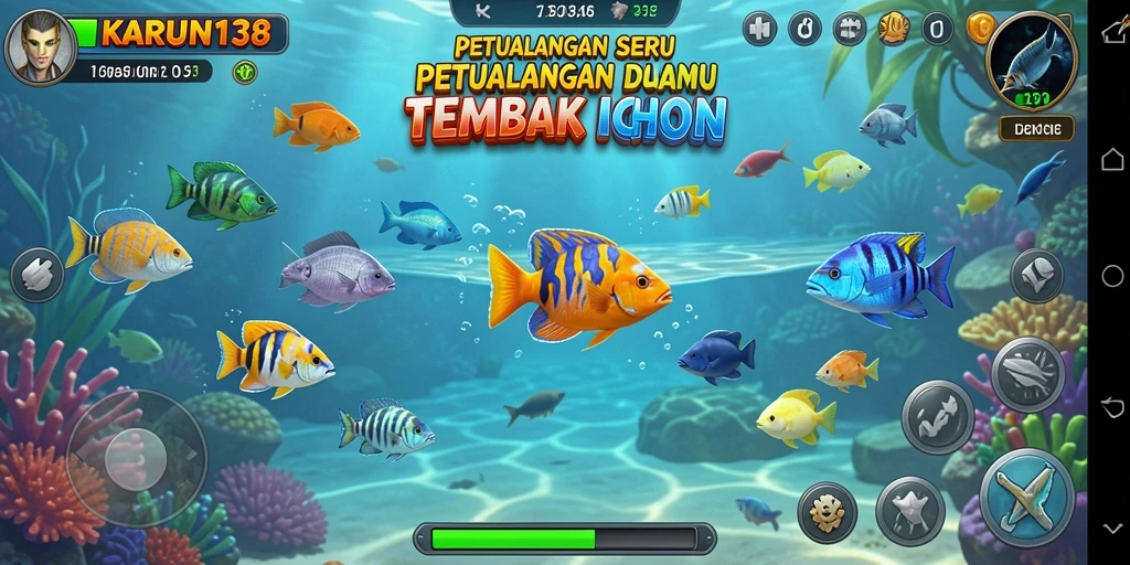 Screenshot gameplay Tembak Ikan KARUN138 dengan grafis menawan.