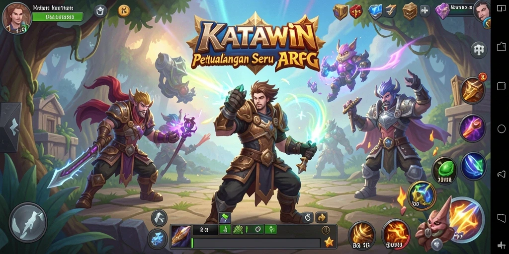 Tampilan gameplay mendebarkan dalam KATAWIN dengan aksi ARPG.