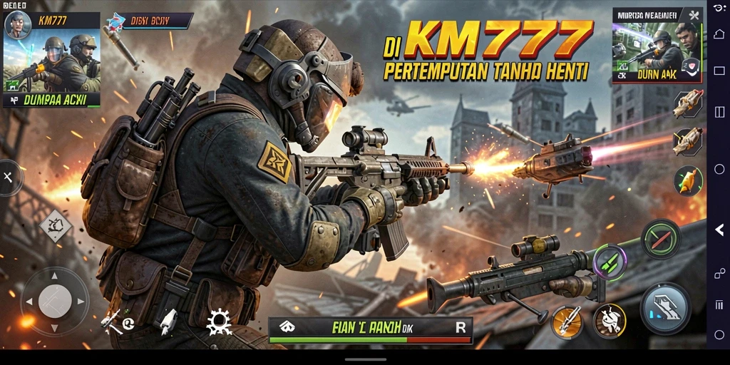 Tangkapan layar gameplay KM777 yang mendebarkan dan intens.