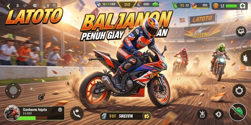 Tampilan seru gameplay balapan motor di LATOTO.
