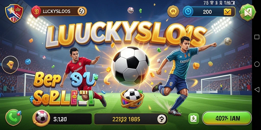 Gameplay LUCKYSLOTS yang menarik dengan tema sepak bola.