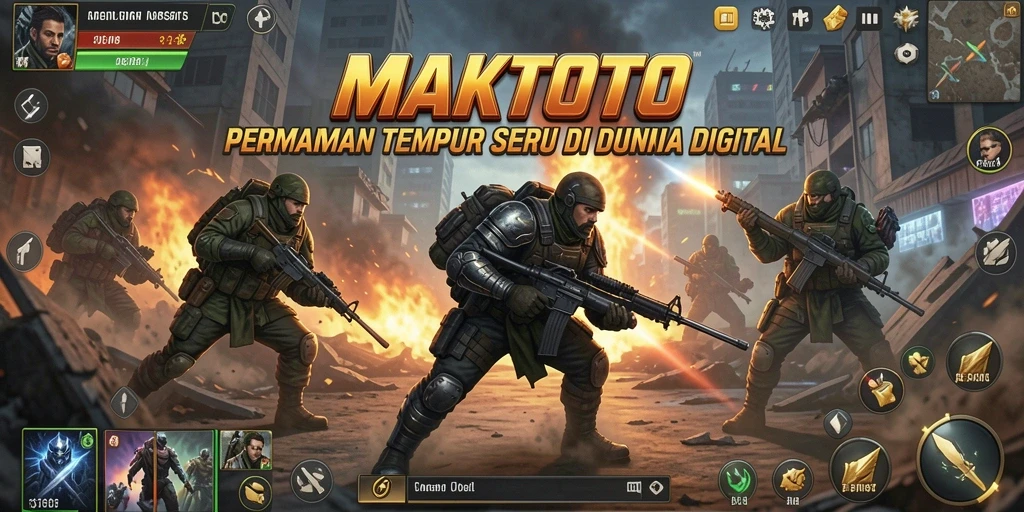 Screenshot gameplay seru dalam MAKTOTO dengan aksi tembak-menembak.