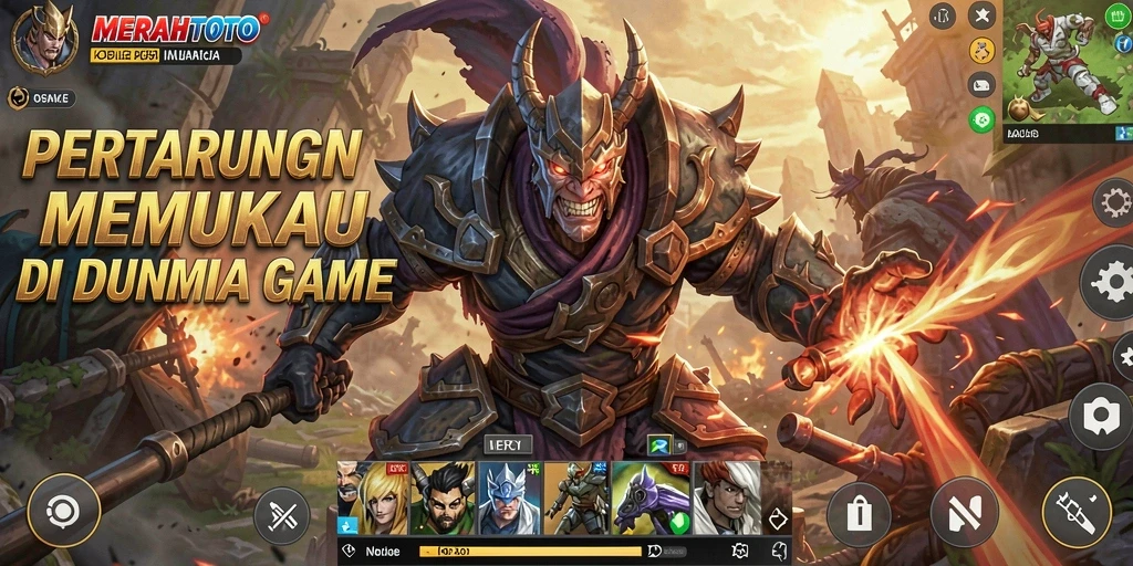 Screenshot permainan MERAHTOTO dengan aksi pertarungan yang epic.
