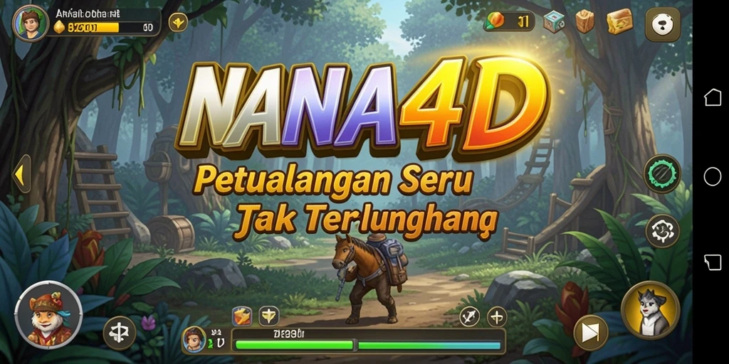 Tampilan mendebarkan gameplay petualangan NANA4D dengan berbagai lokasi eksplorasi.