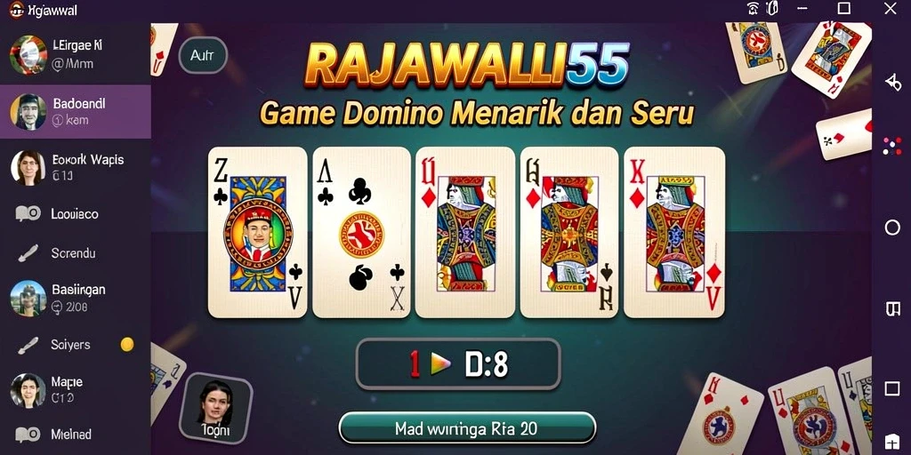 Tampilan gameplay seru di RAJAWALI55 dengan berbagai mode Domino.