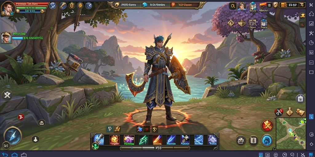 Screenshot gameplay RP55 menampilkan aksi seru dalam pertempuran MMORPG.