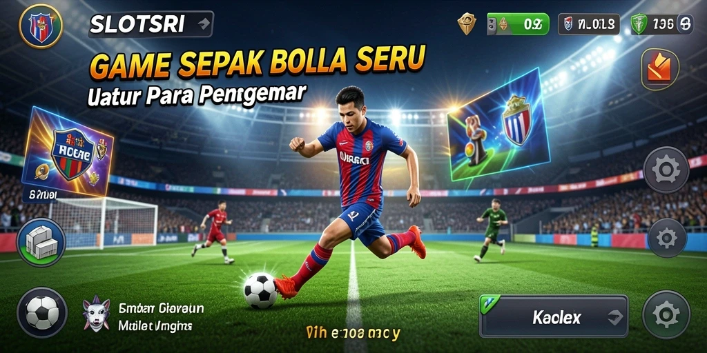 Tampilan gameplay SLOTSRI dengan aksi sepak bola yang seru