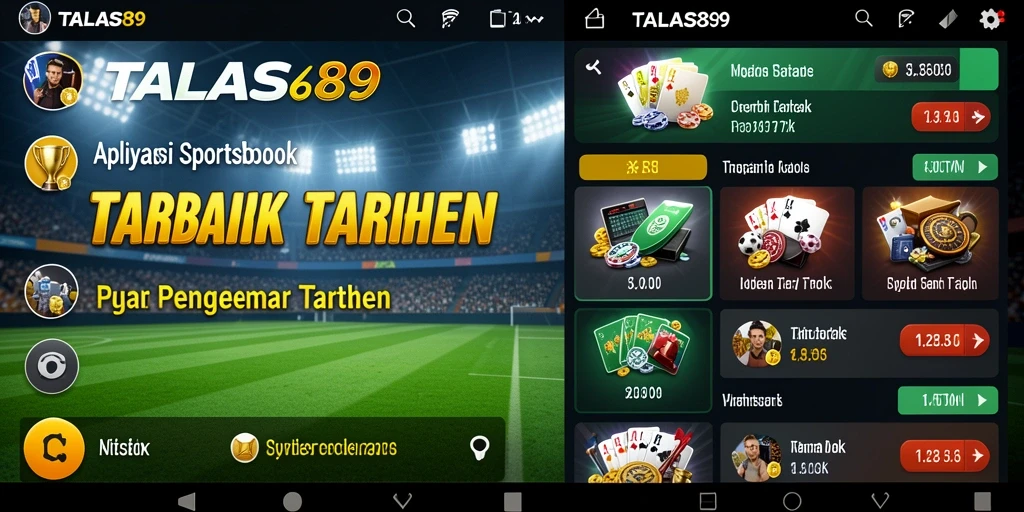 Tampilan antarmuka pengguna TALAS89 saat membuat taruhan olahraga.