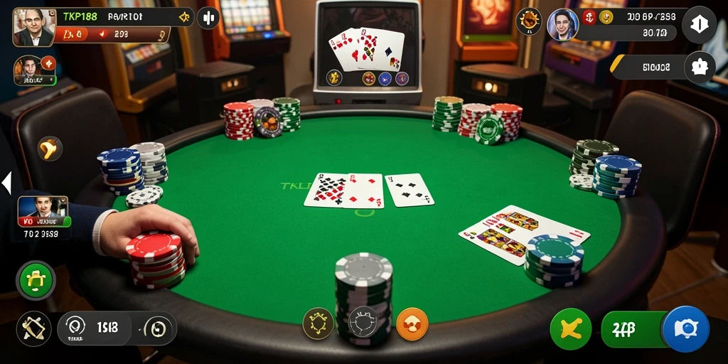 Screenshot TKP188 menampilkan gameplay intens dan menegangkan dari permainan Poker.
