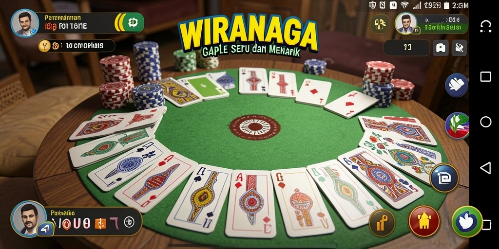 Tampilan gameplay seru dalam game Gaple WIRANAGA.