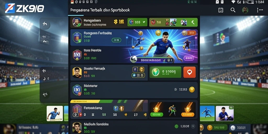Tampilan gameplay menarik dari aplikasi ZK9 yang fokus pada sportsbook.