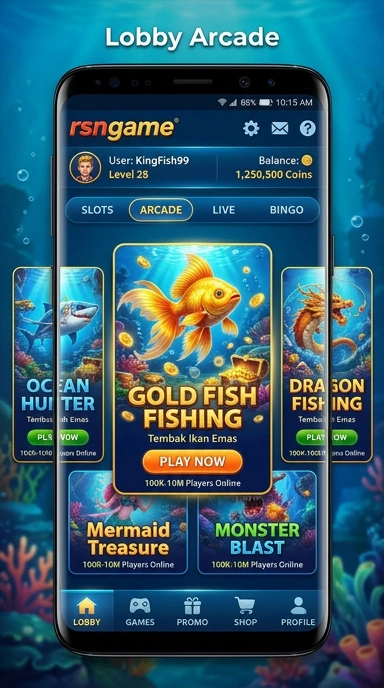 Tampilan antarmuka aplikasi rsngame yang mudah digunakan.